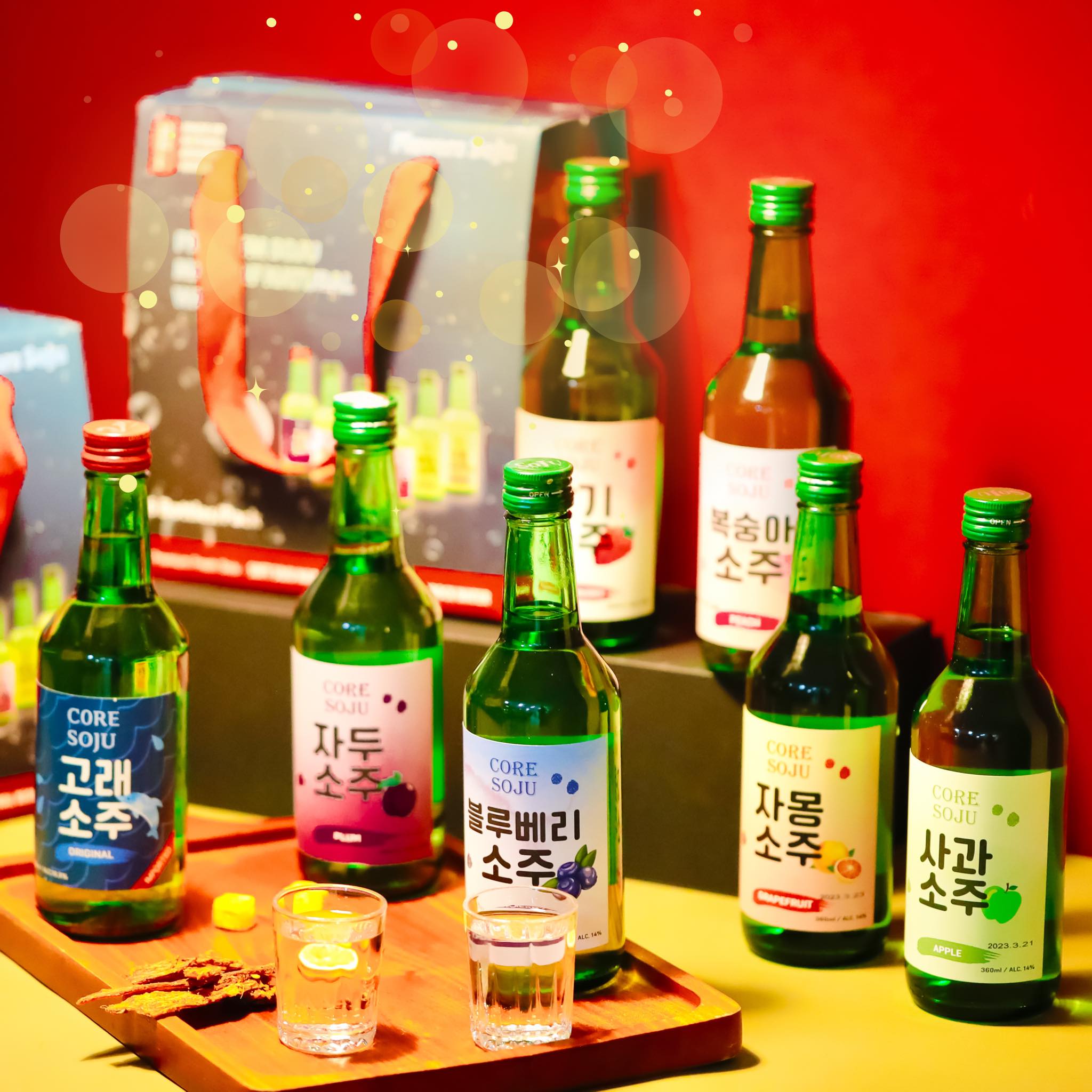 Combo 6 chai Core Soju nhiều vị trái cây làm quà Tết cho khách hàng doanh nghiệp