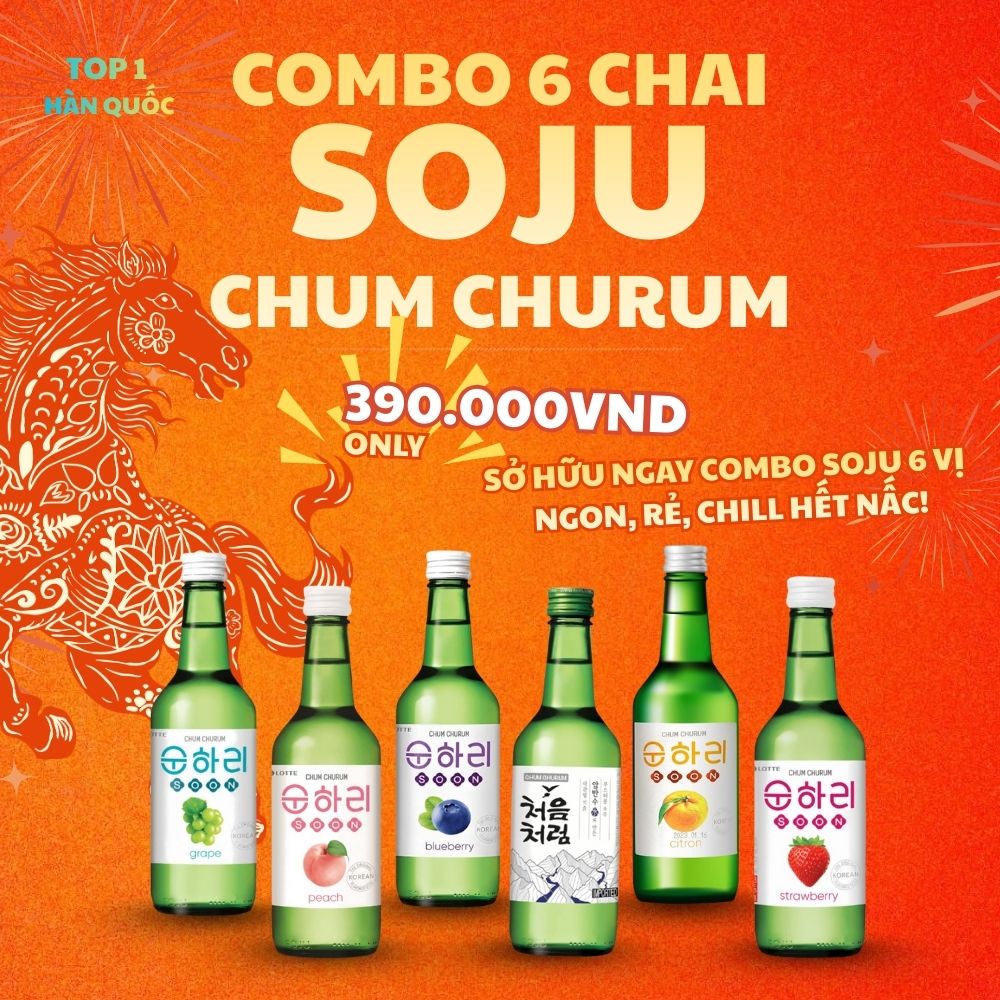 Combo Soju Chum Churum 6 Chai