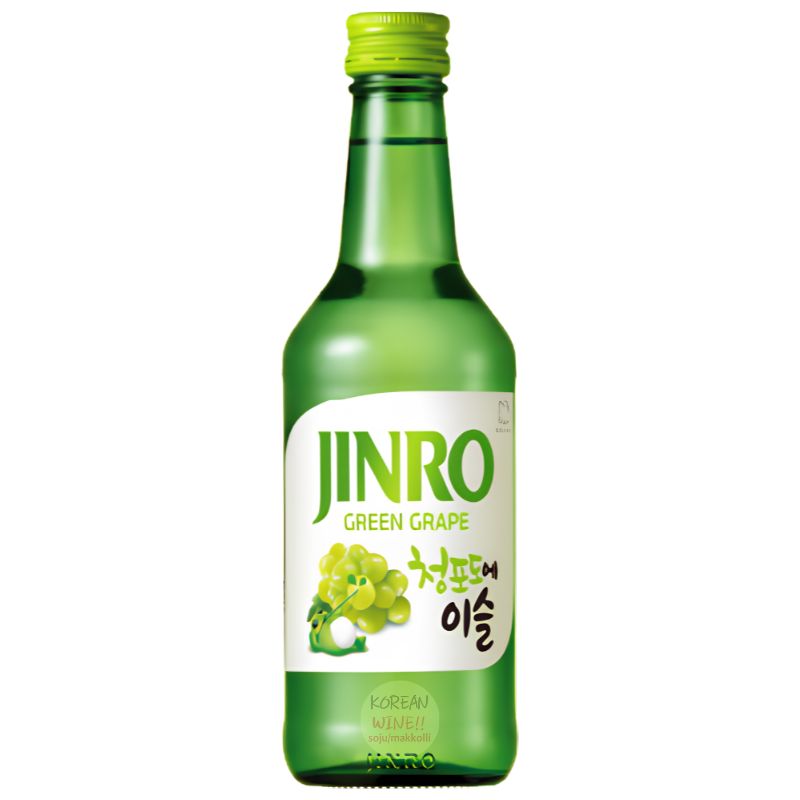 Chai soju Jinro vị nho xanh Green Grape 360ml nồng độ 13%