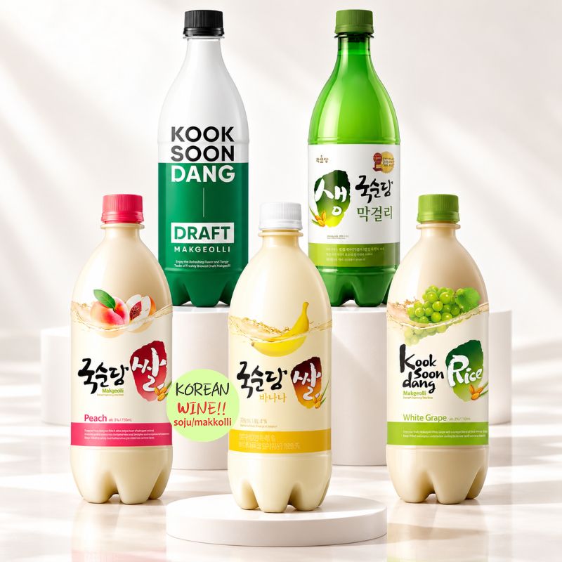 Chai Kooksoondang Makgeolli tươi 6% 750ml, loại rượu gạo thường uống cùng pajeon